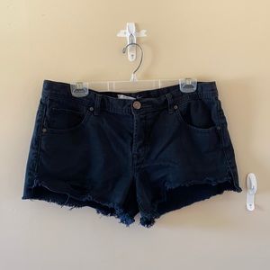 Free People black denim shorts size 30